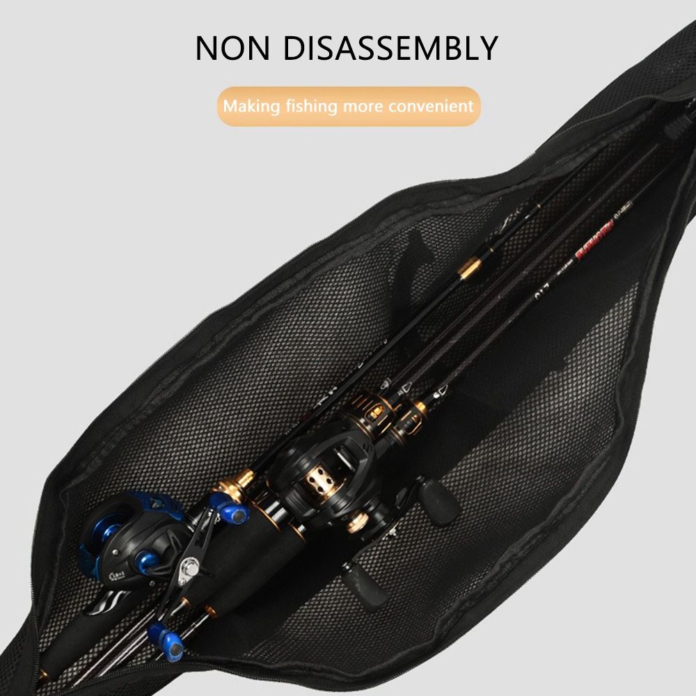 Fishing Rod Case - Draagbare opvouwbare hengeltas zwart met schouderriem
