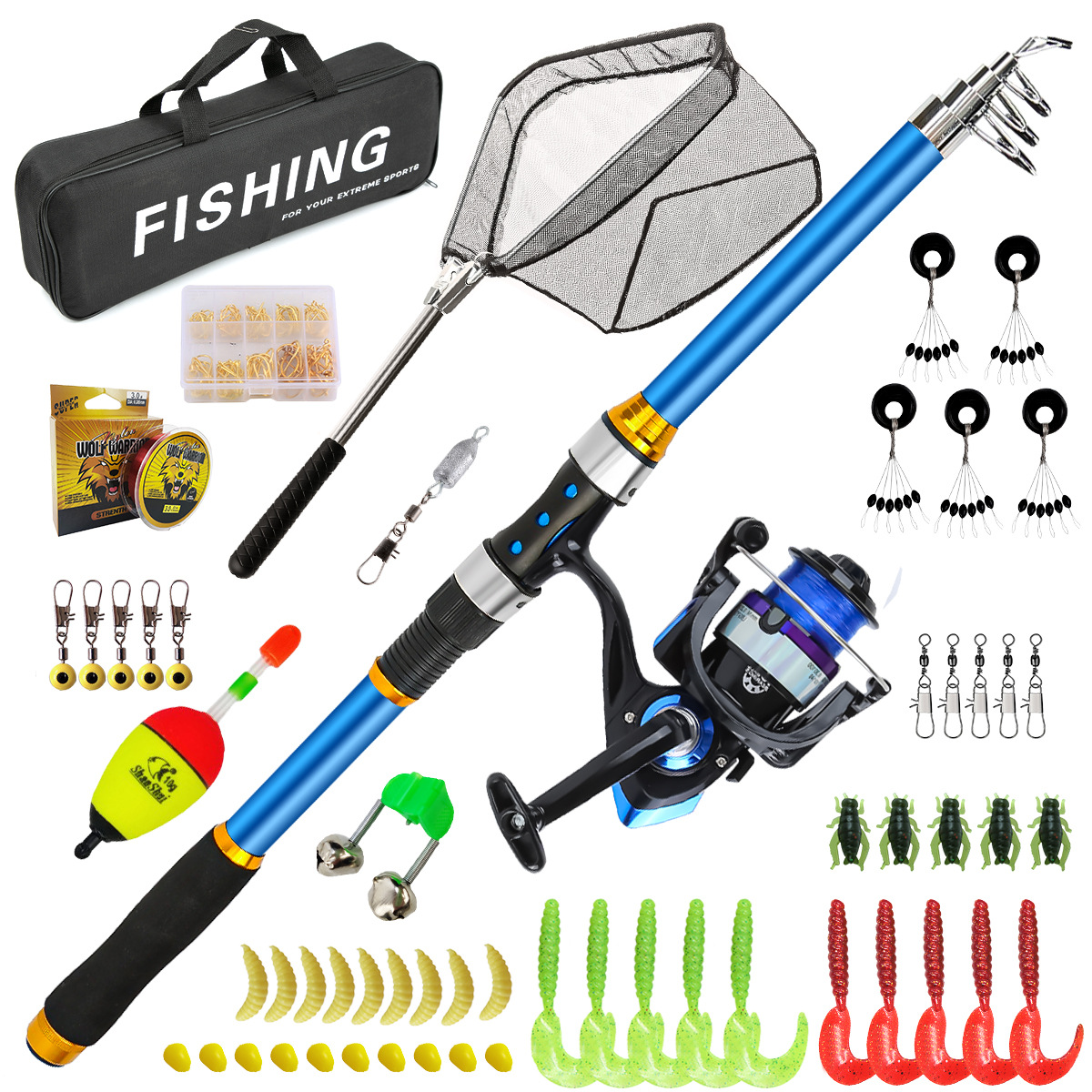 2,1-3,6M telescopische glasvez - Fishing Rod Combo recensie en prijs